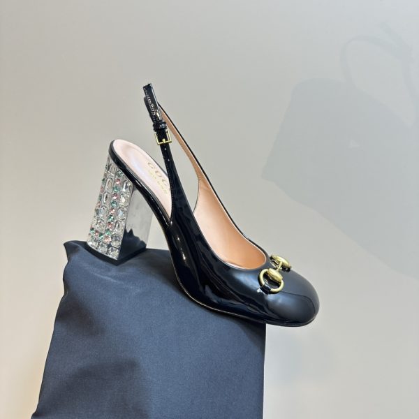 GUCCI WOMEN’S HORSEBIT PUMP WITH CRYSTALS BLACK ‎795984 BNC00 1000