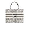 DIOR BOOK TOTE MISS DIOR ALLOVER EMBROIDERY WHITE AND BLACK MEDIUM 26CM M1296ZEZE M041