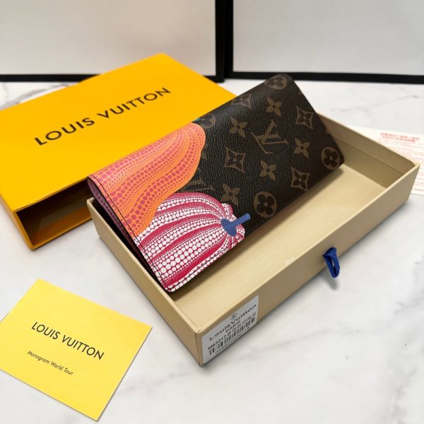 LOUIS VUITTON VERTICAL WALLET x YK PUMPKIN MONOGRAM ECLIPSE BROWN 19CM