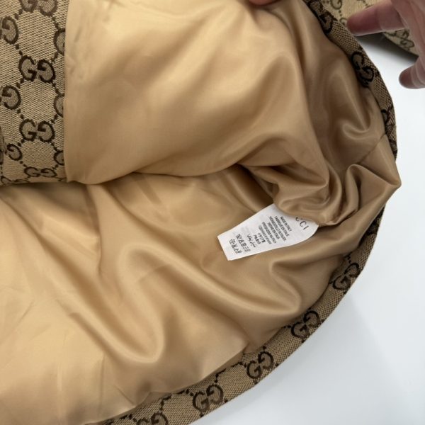 GUCCI GG CANVAS BOMBER JACKET WITH HOOD CAMEL