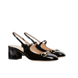 GUCCI WOMEN’S HORSEBIT PUMP BLACK LEATHER 801893 BNC80 1000