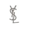 SAINT LAURENT YSL BROOCH SILVER WITH STONES ATTACHED