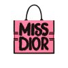 DIOR BOOK TOTE MISS DIOR GRAFFITI EMBROIDERY TWO TONE PINK AND PURPLE 41CM