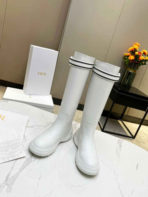 DIOR D RACER BOOT CALFSKIN WHITE