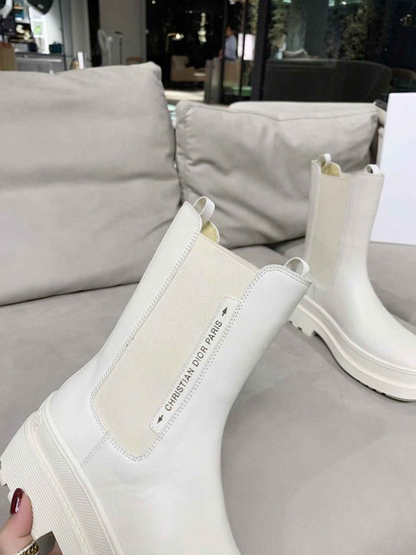 DIOR TRIAL ANKLE BOOTS LEATHER WHITE