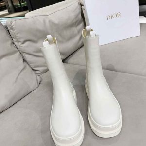 DIOR TRIAL ANKLE BOOTS LEATHER WHITE