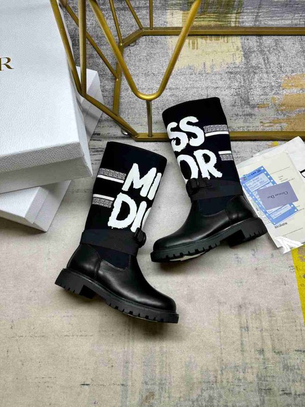 DIOR D MAJOR BOOT WITH MISS DIOR PRINT BLACK KDI929CMV S17X