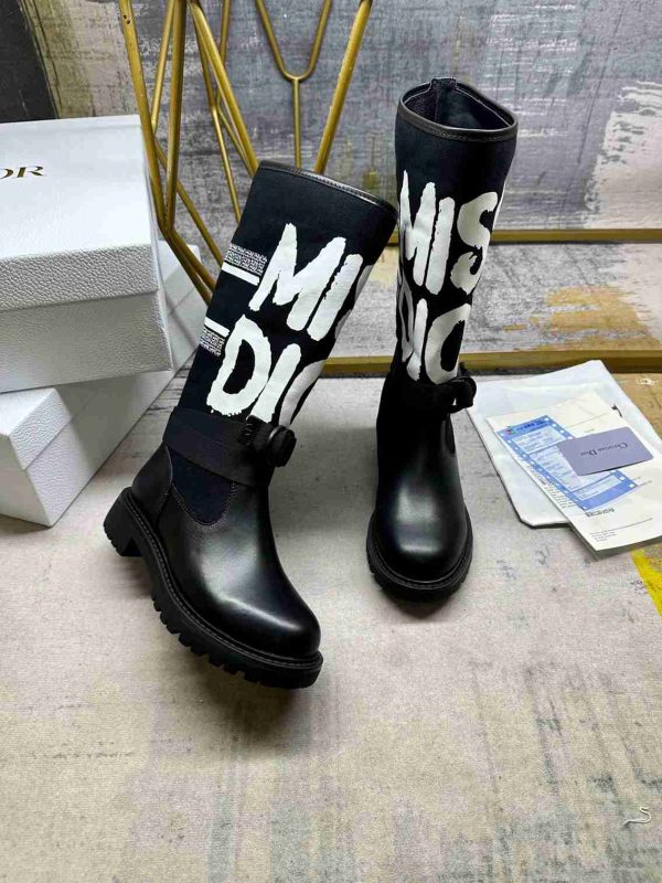 DIOR D MAJOR BOOT WITH MISS DIOR PRINT BLACK KDI929CMV S17X