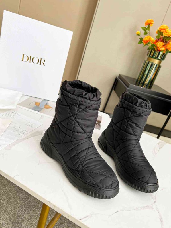 DIOR FROST ANKLE BOOT BLACK QUILTED NYLON BLACK