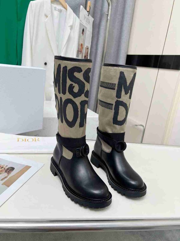 DIOR D MAJOR BOOT WITH MISS DIOR PRINT WARM TAUPE KDI929CMV S44X