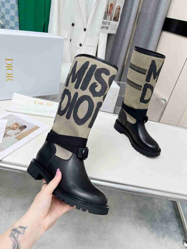 DIOR D MAJOR BOOT WITH MISS DIOR PRINT WARM TAUPE KDI929CMV S44X