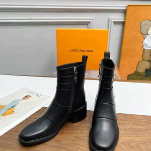 LOUIS VUITTON JAZZ BOOTS LAMBSKIN BLACK 1ADBJ9