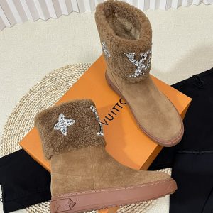 LOUIS VUITTON ANKLE BOOT STUDDED WITH DIAMONDS BROWN