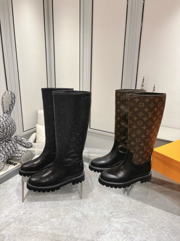 LOUIS VUITTON TERRITORY FLAT HIGH BOOT BLACK 1ADD2X