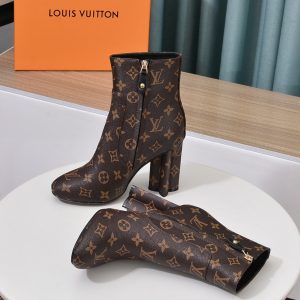 LOUIS VUITTON SILHOUETTE ANKLE BOOT MONOGRAM BROWN