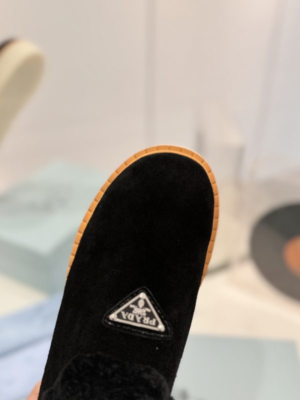 PRADA SUEDE MULES BLACK