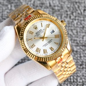 ROLEX DATEJUST ROMAN NUMERAL DIAL GOLD IN WHITE 41MM