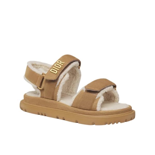 DIOR DIORACT SANDAL GOAT SUEDE BEIGE KCO106SKU S43M