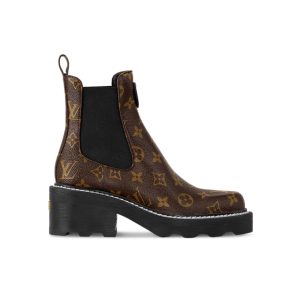 LOUIS VUITTON LV BEAUBOURG ANKLE BOOTS CACAO BROWN 1A8QCL