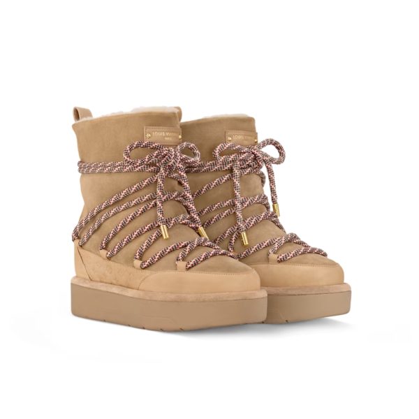 LOUIS VUITTON ASPEN PLATFORM ANKLE BOOT BEIGE 1AC767