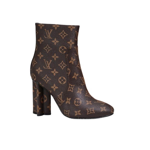 LOUIS VUITTON SILHOUETTE ANKLE BOOT MONOGRAM BROWN