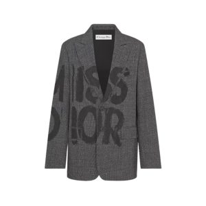 DIOR BLAZER WITH BLACK MISS DIOR GRAFFITI MOTIF GREY 451V18P1186 X9902