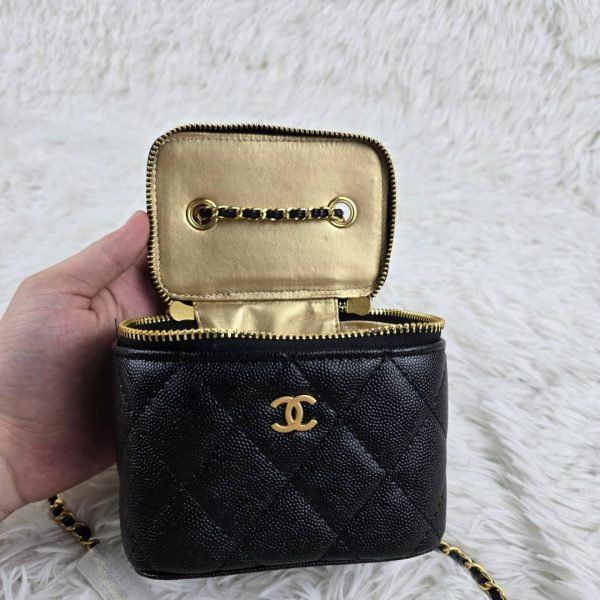 Chanel Black Vanity Lambskin Brushed Gold Hardware