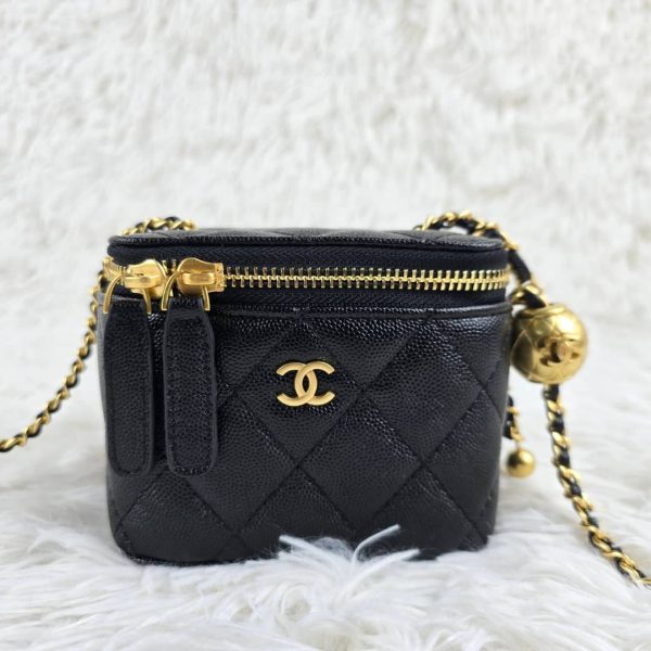 Chanel Black Vanity Lambskin Brushed Gold Hardware