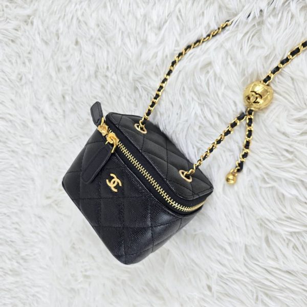 Chanel Black Vanity Lambskin Brushed Gold Hardware