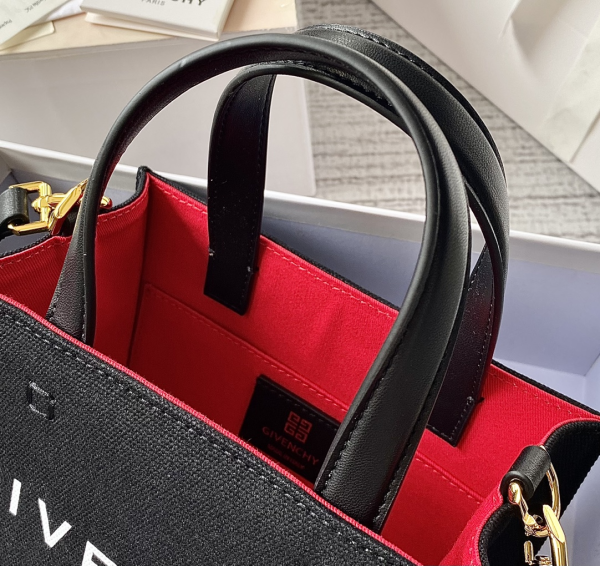 GIVENCHY MEDIUM TOTE SHOPPER BAG CANVAS BLACK FOR WOMEN 7.5IN/19CM