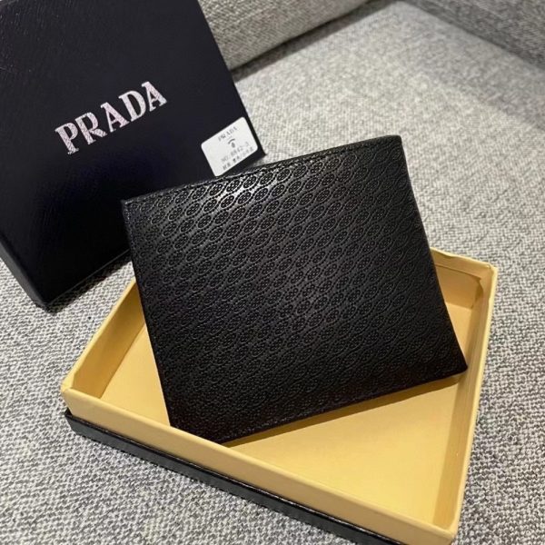 PRADA WALLET WITH TRIANGLE LOGO BLACK 12CM