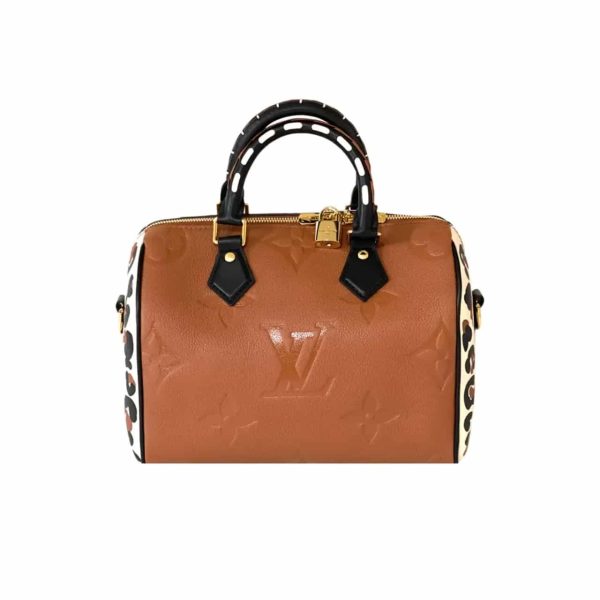 LOUIS VUITTON SPEEDY BANDOULIERE BAG WILD AT HEART MONOGRAM EMPREINTE GIANT BROWN 26CM