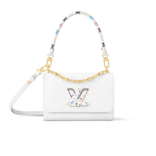 LOUIS VUITTON X TAKASHI MURAKAMI LV TWIST MM SLIM BAG WHITE 23CM M13678