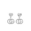 GUCCI GG HEART EARRINGS SILVER WITH CRYSTALS