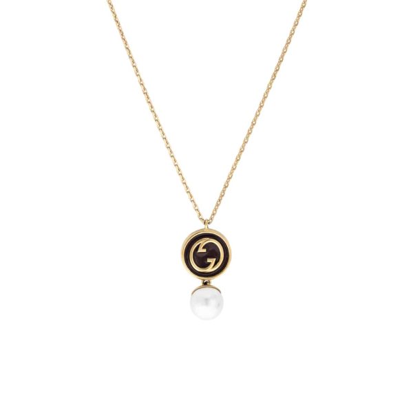 GUCCI BLONDIE PENDANT NECKLACE GOLD TONE 774620 I9757 8499