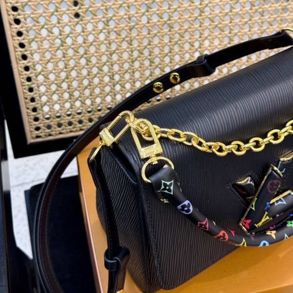 LOUIS VUITTON X TAKASHI MURAKAMI LV TWIST MM SLIM BAG BLACK 23CM M13243