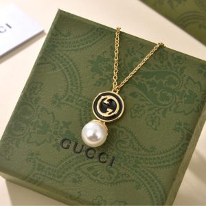 GUCCI BLONDIE PENDANT NECKLACE GOLD TONE 774620 I9757 8499