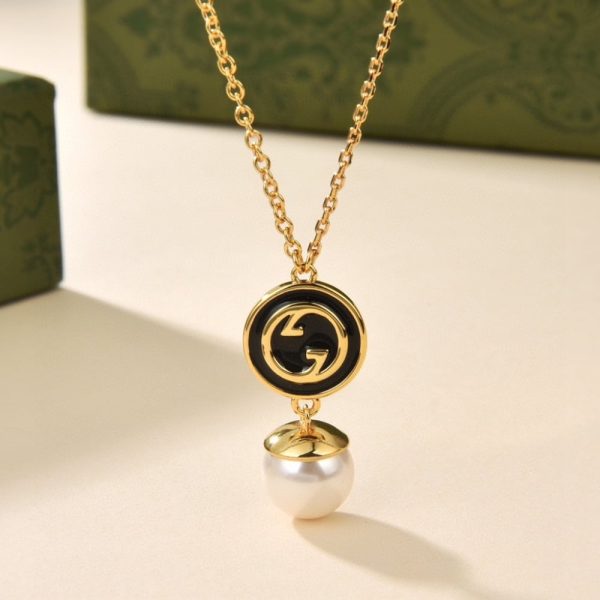 GUCCI BLONDIE PENDANT NECKLACE GOLD TONE 774620 I9757 8499