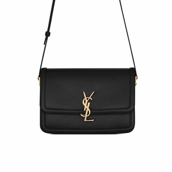 SAINT LAURENT SOLFERINO MEDIUM SATCHEL IN BOX LEATHER LINING BLACK 23CM 6343050SX0W1000