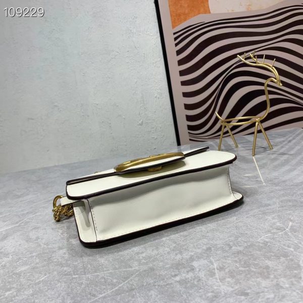 VALENTINO LO? SMALL SHOULDER BAG IN CALFSKIN WHITE