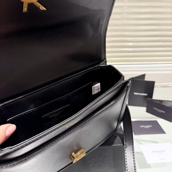 SAINT LAURENT SOLFERINO MEDIUM SATCHEL IN BOX LEATHER LINING BLACK 23CM 6343050SX0W1000