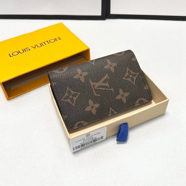 LOUIS VUITTON POCKET ORGANIZER MONOGRAM WALLET BROWN M60502 10CM