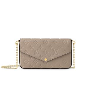 LOUIS VUITTON FELICIE POCHETTE MONOGRAM BAG BEIGE 21CM M82609