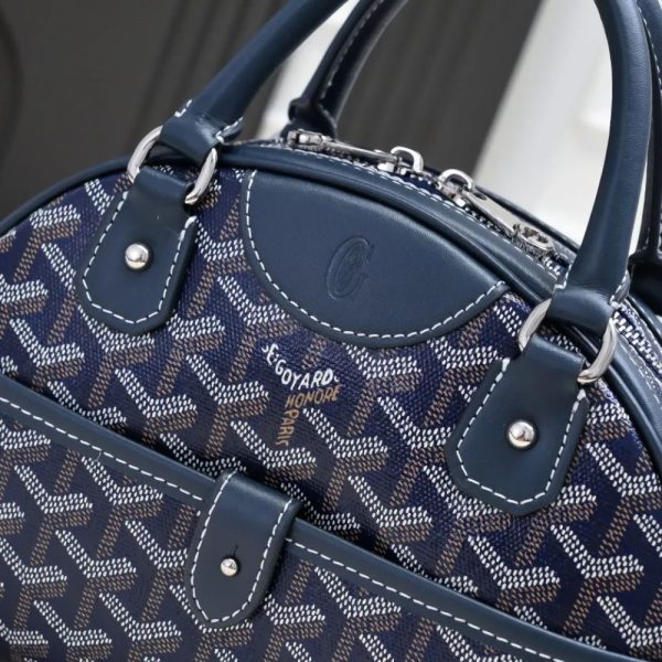 GOYARD SAINT JEANNE BAG COATED CANVAS DARK BLUE 27CM