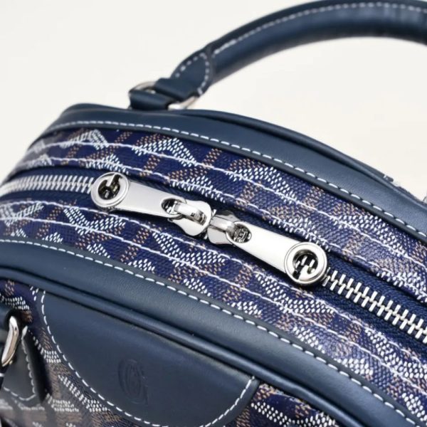 GOYARD SAINT JEANNE BAG COATED CANVAS DARK BLUE 27CM