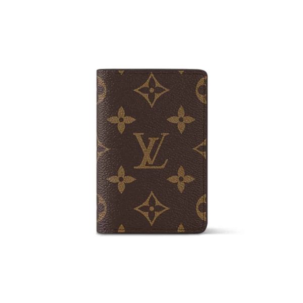 LOUIS VUITTON POCKET ORGANIZER MONOGRAM WALLET BROWN M60502 10CM