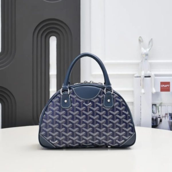 GOYARD SAINT JEANNE BAG COATED CANVAS DARK BLUE 27CM