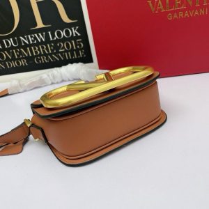 VALENTINO GARAVANI SUPERVEE V LOGO SMALL BAG BROWN 18CM