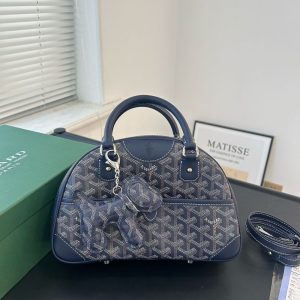 GOYARD SAINT JEANNE BAG COATED CANVAS DARK BLUE 27CM