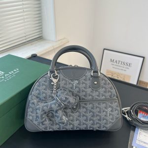 GOYARD SAINT JEANNE BAG COATED CANVAS GREY 27CM